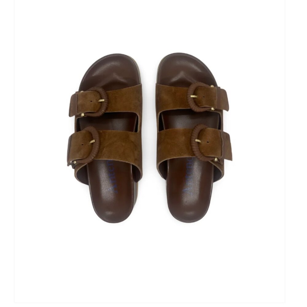 Designer Italian luxury footbed sandals, Handmade NWT SS25